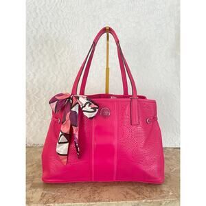 Coach Signature Stripe Perforated Carryall Shoulder Tote F21938